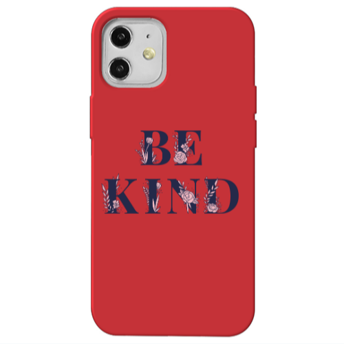 Apple iPhone 12 Be Kind Red Colored Silicone TPU Θήκη
