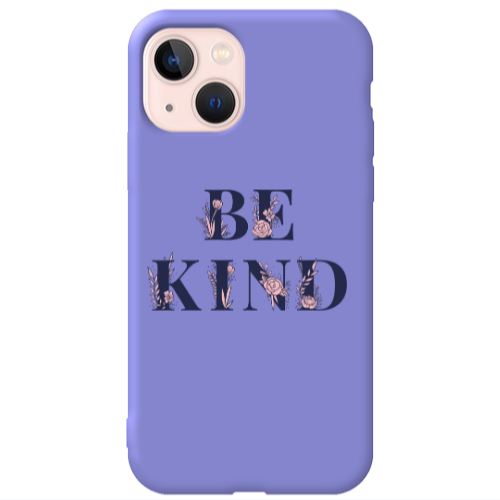 Apple iPhone 13 Be Kind Purple Colored Silicone TPU Θήκη