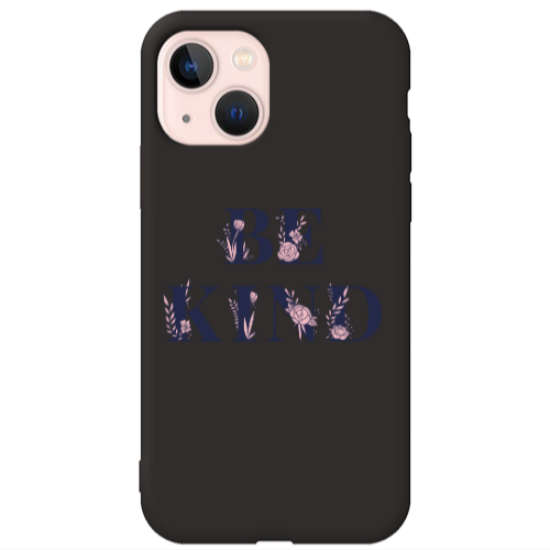 Apple iPhone 13 Be Kind Black Colored Silicone TPU Θήκη