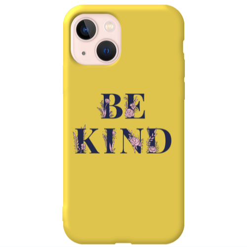 Apple iPhone 13 Be Kind Yellow Colored Silicone TPU Θήκη