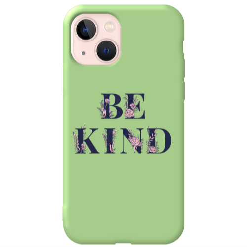 Apple iPhone 13 Be Kind Light Green Colored Silicone TPU Θήκη