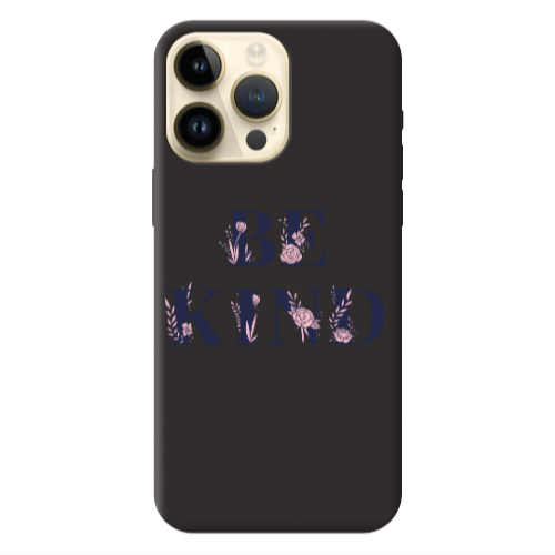 Apple iPhone 13 Pro Max Be Kind Black Colored Silicone TPU Θήκη