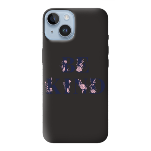 Apple iPhone 14  Be Kind Black Colored Silicone TPU Θήκη
