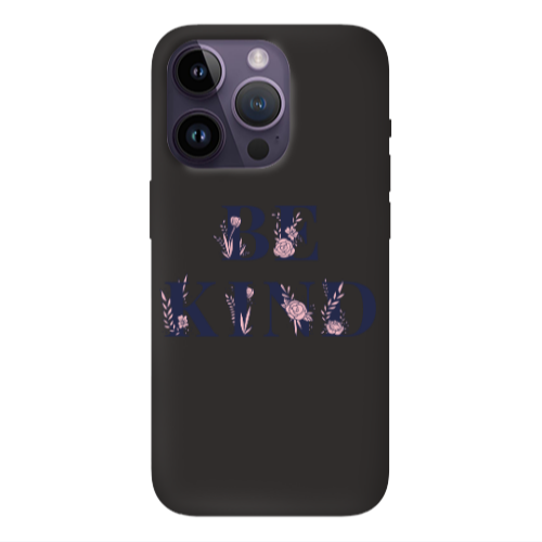 Apple iPhone 14 Pro Max Be Kind Black Colored Silicone TPU Θήκη