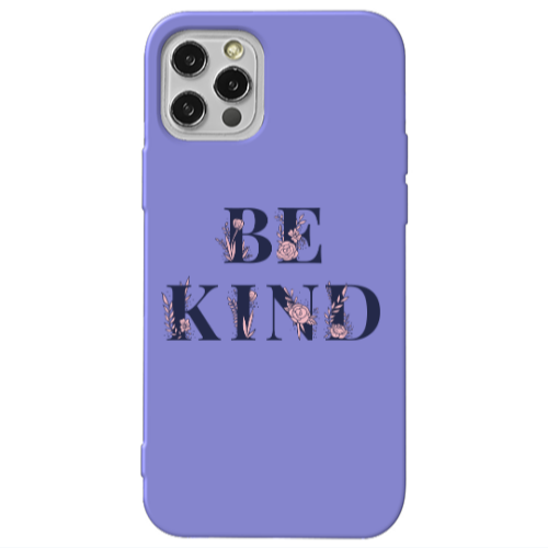 Apple iPhone 12 Pro Be Kind Purple Colored Silicone TPU Θήκη