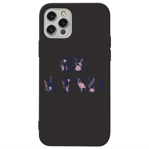 Apple iPhone 12 Pro Be Kind Black Colored Silicone TPU Θήκη
