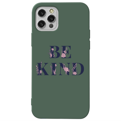 Apple iPhone 12 Pro Be Kind Dark Green Colored Silicone TPU Θήκη