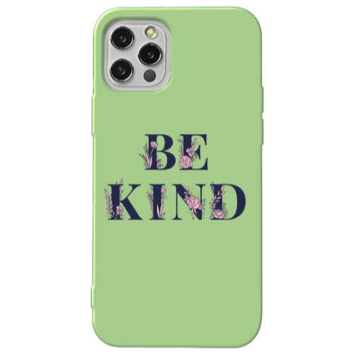 Apple iPhone 12 Pro Be Kind Light Green Colored Silicone TPU Θήκη