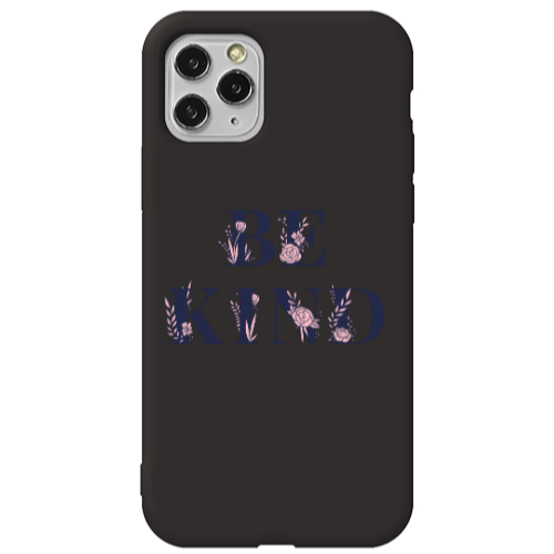 Apple iPhone 11 Pro Max Be Kind Black Colored Silicone TPU Θήκη