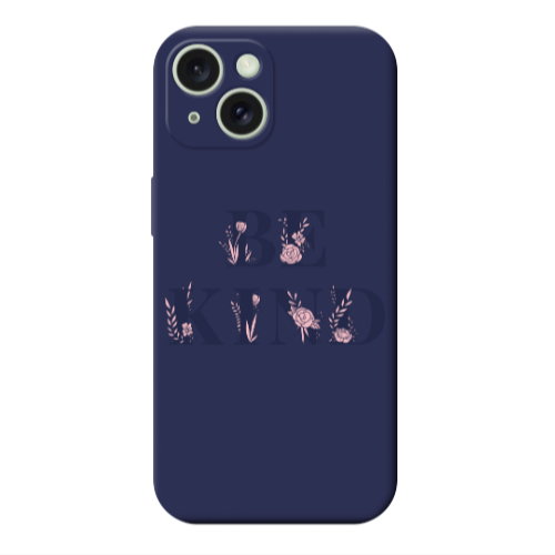 Apple iPhone 15 Plus Be Kind Dark blue Colored Silicone TPU Θήκη