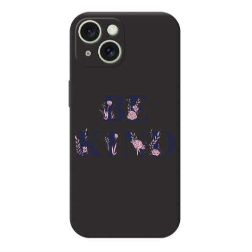 Apple iPhone 15 Plus Be Kind Black Colored Silicone TPU Θήκη