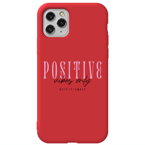 Apple iPhone 11 Pro Keep It Simple Red Colored Silicone TPU Θήκη