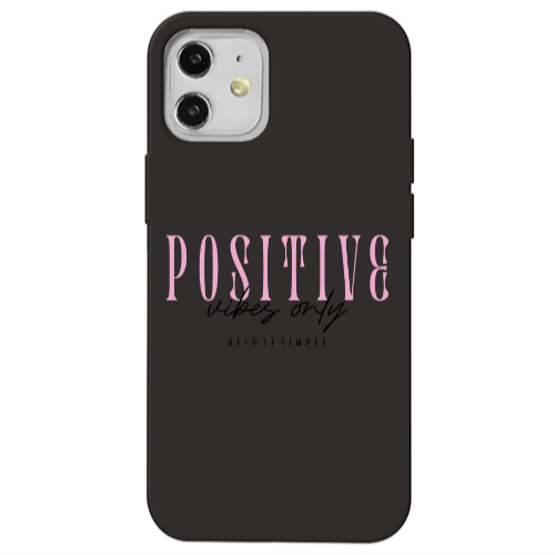 Apple iPhone 12 Keep It Simple Black Colored Silicone TPU Θήκη