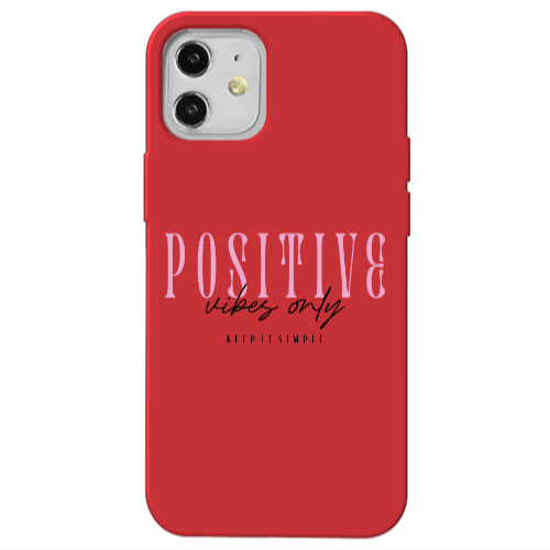 Apple iPhone 12 Keep It Simple Red Colored Silicone TPU Θήκη