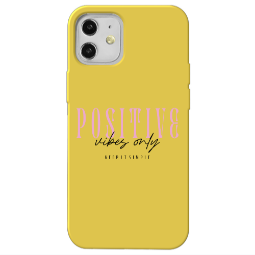 Apple iPhone 12 Keep It Simple Yellow Colored Silicone TPU Θήκη