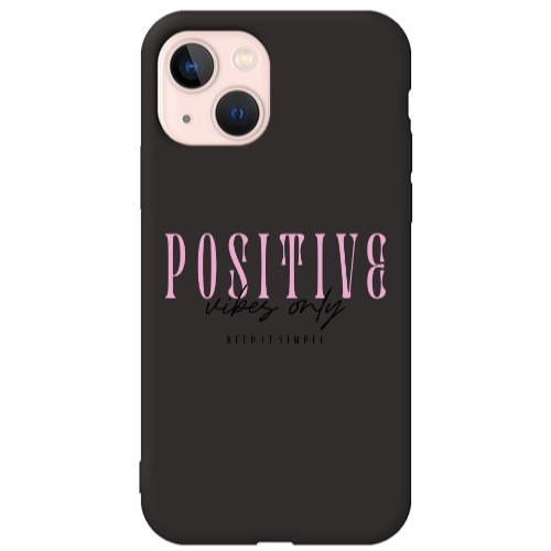 Apple iPhone 13 Keep It Simple Black Colored Silicone TPU Θήκη