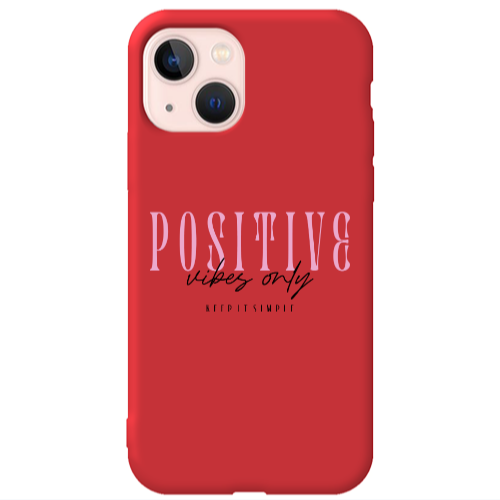 Apple iPhone 13 Keep It Simple Red Colored Silicone TPU Θήκη