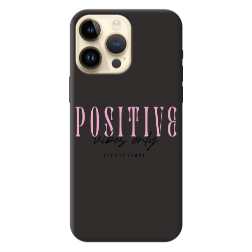 Apple iPhone 13 Pro Max Keep It Simple Black Colored Silicone TPU Θήκη