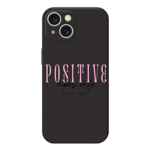 Apple iPhone 15 Keep It Simple Black Colored Silicone TPU Θήκη