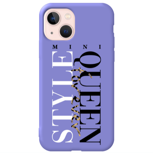 Apple iPhone 13 Mini Quen Forever Purple Colored Silicone TPU Θήκη