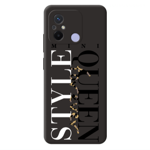 Xiaomi Redmi 12C Mini Quen Forever Black Colored Silicone TPU Θήκη