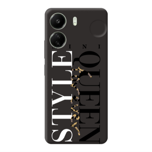 Xiaomi Redmi 13C Mini Quen Forever Black Colored Silicone TPU Θήκη