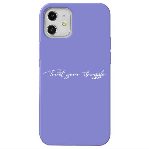 Apple iPhone 12 Trust your struggle Purple Colored Silicone TPU Θήκη