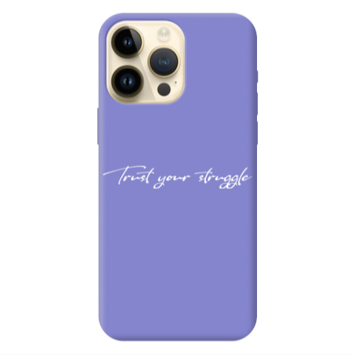 Apple iPhone 13 Pro Max Trust your struggle Purple Colored Silicone TPU Θήκη