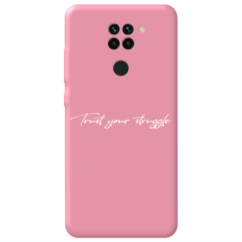 Xiaomi Redmi Note 9 Trust your struggle Pink Colored Silicone TPU Θήκη
