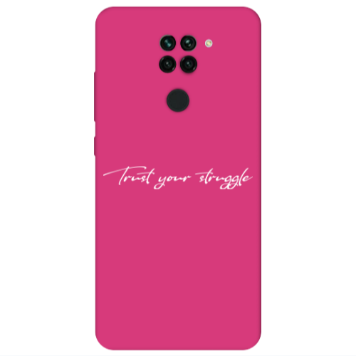 Xiaomi Redmi Note 9 Trust your struggle Fuchsia Colored Silicone TPU Θήκη