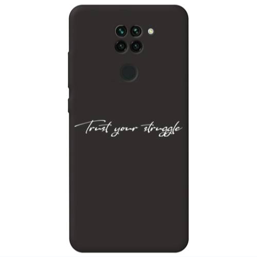 Xiaomi Redmi Note 9 Trust your struggle Black Colored Silicone TPU Θήκη