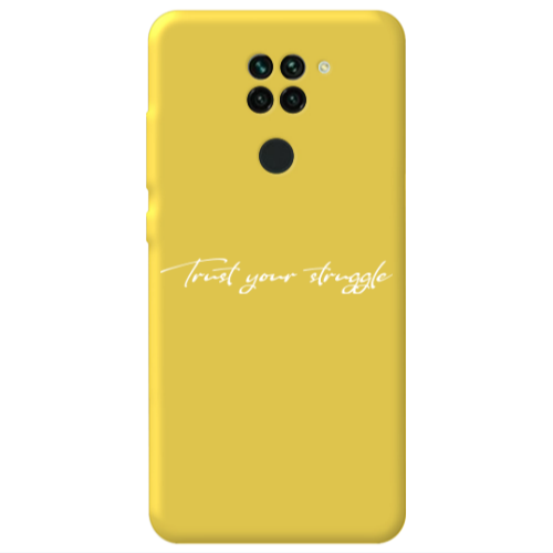 Xiaomi Redmi Note 9 Trust your struggle Yellow Colored Silicone TPU Θήκη