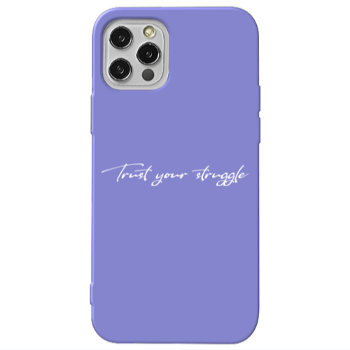 Apple iPhone 13 Pro Trust your struggle Purple Colored Silicone TPU Θήκη