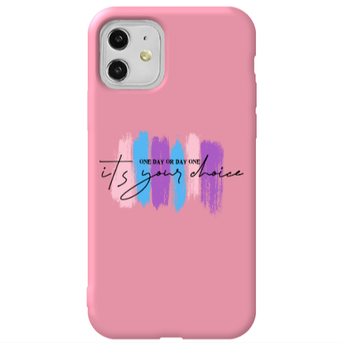 Apple iPhone 11  One Day Or Day One Pink Colored Silicone TPU Θήκη