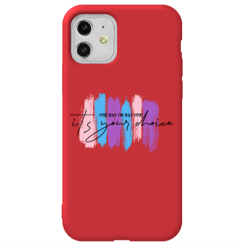 Apple iPhone 11  One Day Or Day One Red Colored Silicone TPU Θήκη