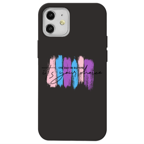 Apple iPhone 12 One Day Or Day One Black Colored Silicone TPU Θήκη