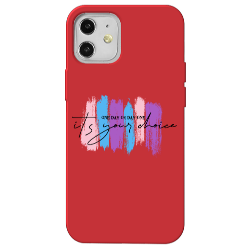 Apple iPhone 12 One Day Or Day One Red Colored Silicone TPU Θήκη
