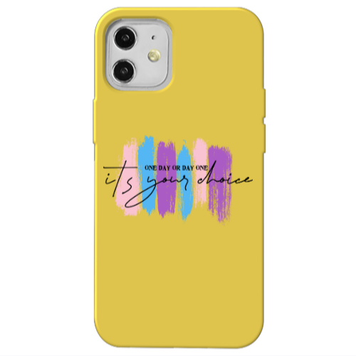 Apple iPhone 12 One Day Or Day One Yellow Colored Silicone TPU Θήκη