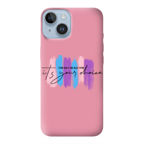Apple iPhone 14  One Day Or Day One Pink Colored Silicone TPU Θήκη
