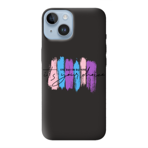 Apple iPhone 14  One Day Or Day One Black Colored Silicone TPU Θήκη