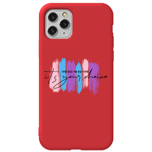 Apple iPhone 11 Pro Max One Day Or Day One Red Colored Silicone TPU Θήκη