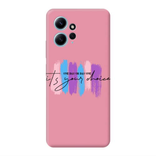 Xiaomi Redmi Note 12 4G One Day Or Day One Pink Colored Silicone TPU Θήκη