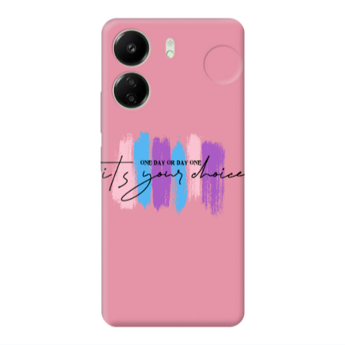 Xiaomi Redmi 13C One Day Or Day One Pink Colored Silicone TPU Θήκη