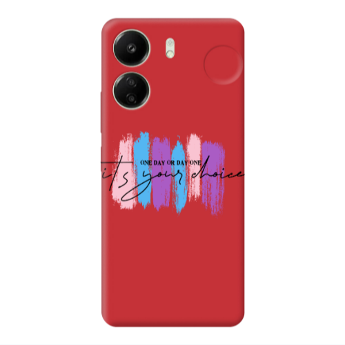 Xiaomi Redmi 13C One Day Or Day One Red Colored Silicone TPU Θήκη