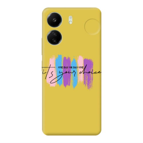 Xiaomi Redmi 13C One Day Or Day One Yellow Colored Silicone TPU Θήκη