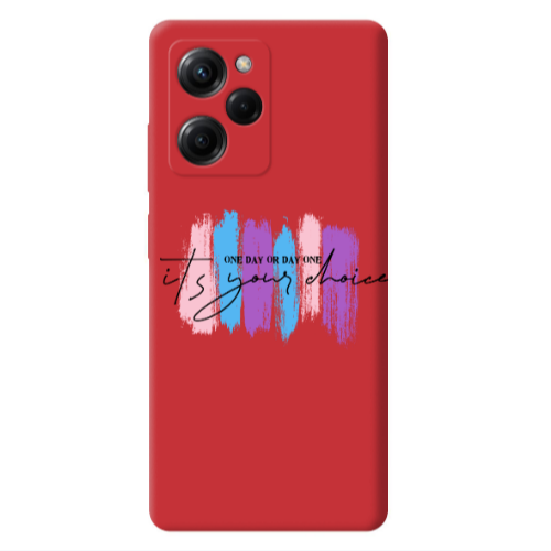 Xiaomi Poco X5 Pro One Day Or Day One Red Colored Silicone TPU Θήκη