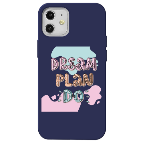 Apple iPhone 12 Dream Plan Do Dark blue Colored Silicone TPU Θήκη