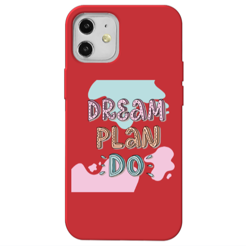 Apple iPhone 12 Dream Plan Do Red Colored Silicone TPU Θήκη