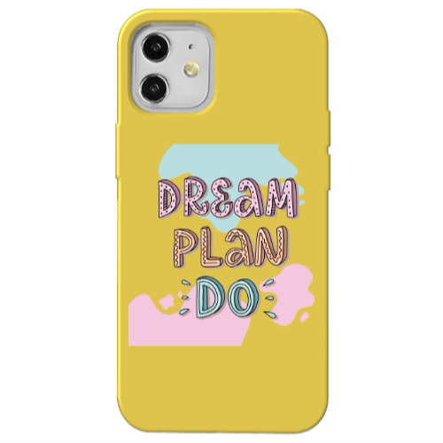Apple iPhone 12 Dream Plan Do Yellow Colored Silicone TPU Θήκη