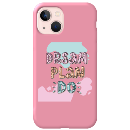 Apple iPhone 13 Dream Plan Do Pink Colored Silicone TPU Θήκη